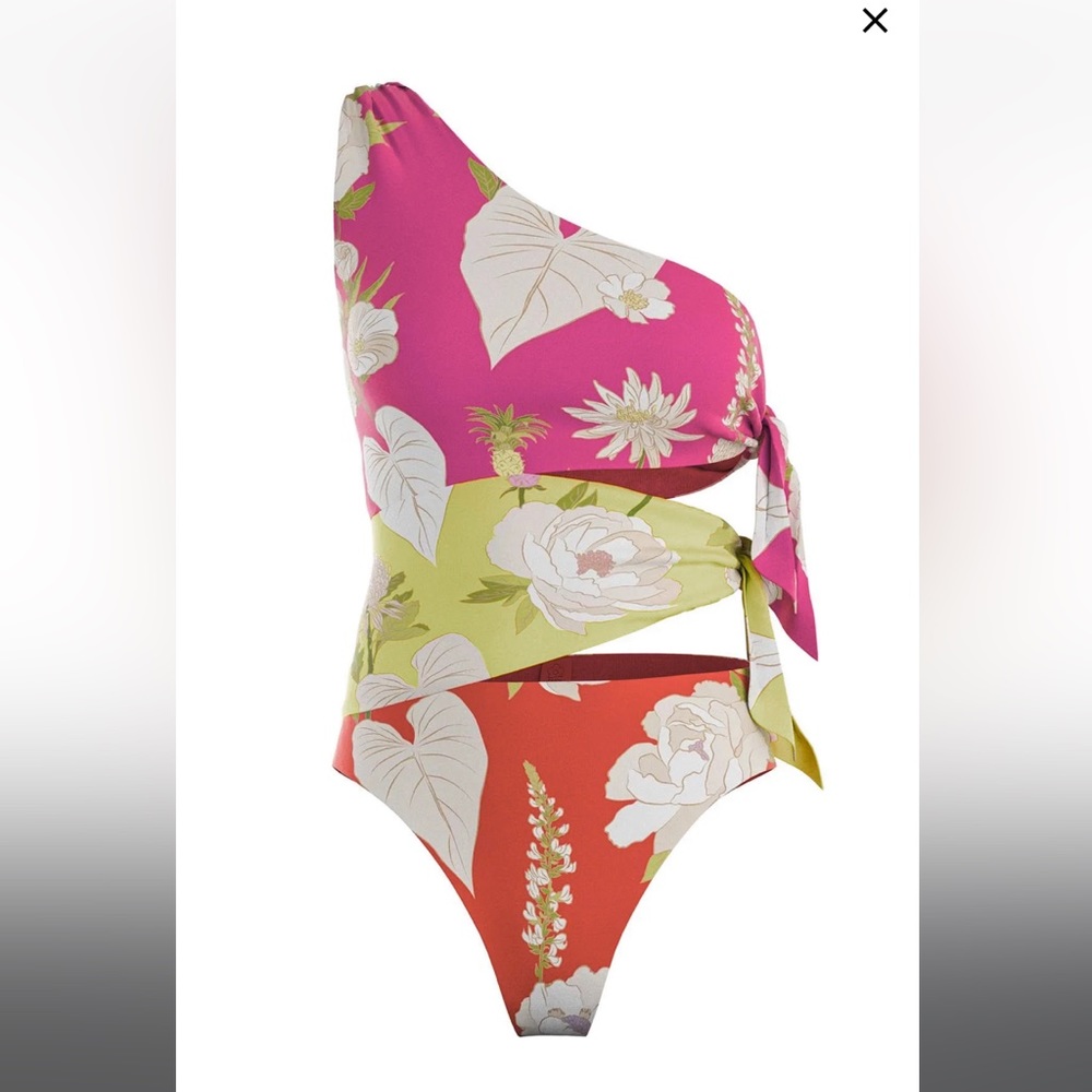 NWT Farm Rio Neon Garden one piece SMALL